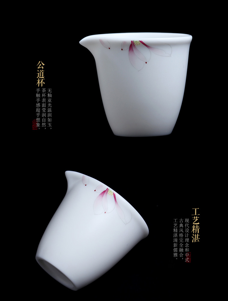 Mingyuan FengTang master hand signed version of dehua white porcelain set of kung fu tea set household hand - made pure manual teapot teacup