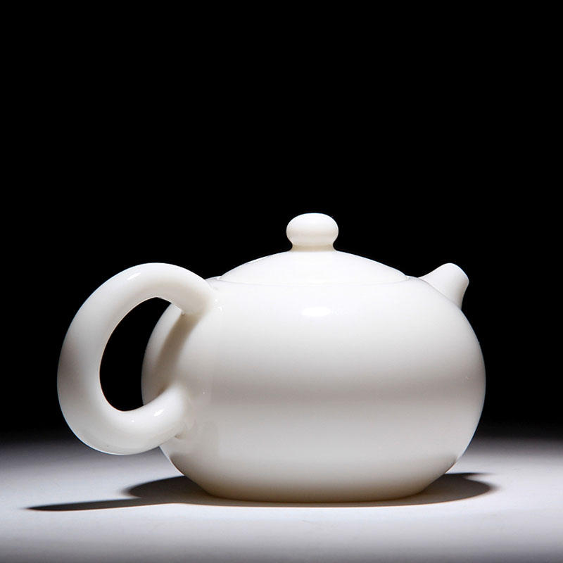 High tea FengTang dehua white porcelain teapot kaolin glaze with frozen jade porcelain xi shi BaoShuang water pot full hand