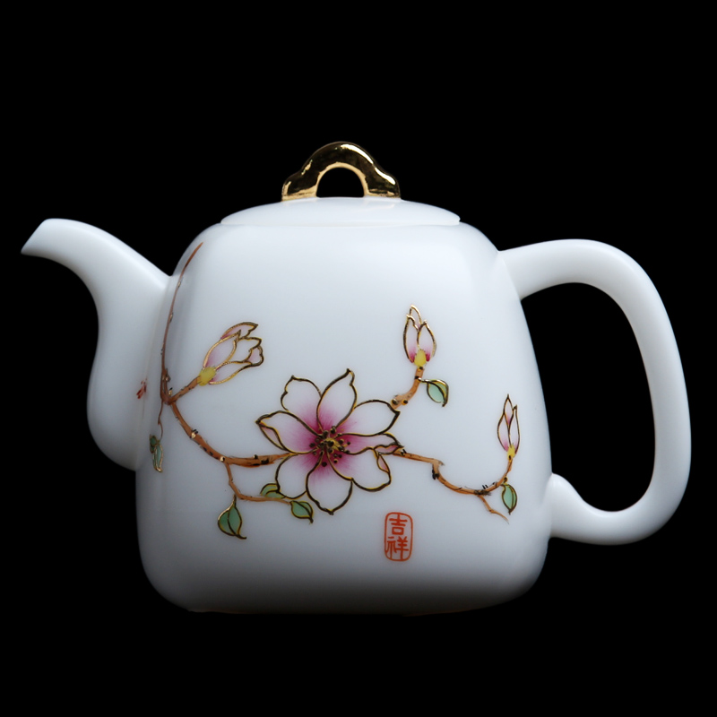 Mingyuan FengTang dehua white porcelain hand set of tea service master the whole household contracted tea ware ceramic lid bowl