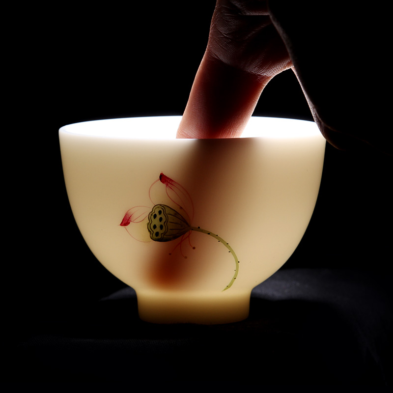 Mingyuan FengTang dehua white porcelain clay kaolin built white porcelain ceramic kung fu tea bowl sample tea cup of tea