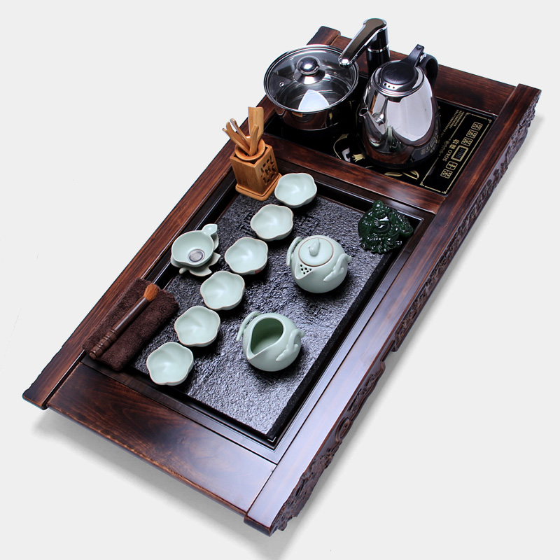 Mingyuan FengTang kung fu tea tea tray was solid wood tea sea brother your up up ceramic tea set on sale of a complete set of four