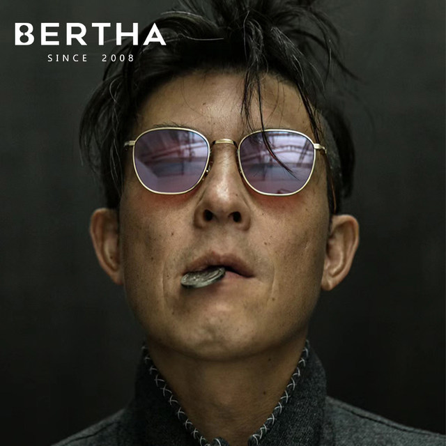 The same style as Edison Chen丨Rock red sunglasses are handsome and retro