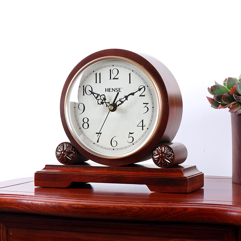 Hanshi European style living room clock solid wood clock hotel creative ornament Bogu frame decorative electronic quartz clock HD02