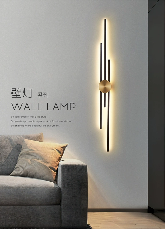 Tất cả đồng đèn tường ánh sáng sang trọng 2022 mới tối giản đầu giường phòng ngủ sáng tạo lối đi dài phòng khách TV nền đèn tường đèn chùm trang trí đèn led thả cây