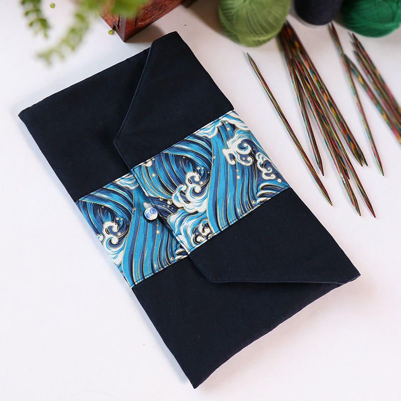 Wave bar needle bag handle cloth pure cotton 20cm25cm short straight needle multifunctional woven reception package