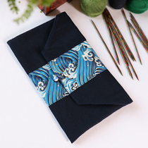 Wave Rod needle bag hand-held fabric cotton 20cm25cm short straight needle circular needle multifunctional woven storage bag