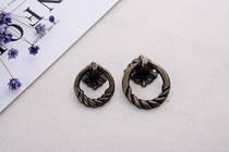 Retro furniture drawer handle alloy handle hemp rope loop handle single hole handle cabinet handle antique pull handle