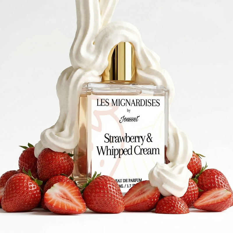 Free Shipping for Orders over 66 | Jousset Perfume Scent Samples: Strawberry Parfait, Cappuccino, and Croissant Mascarpone Caramel Cake.