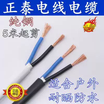 Chint wire and cable rvvvv2 * 1 square sheathed flexible wire full copper national standard waterproof two-core copper core power cord