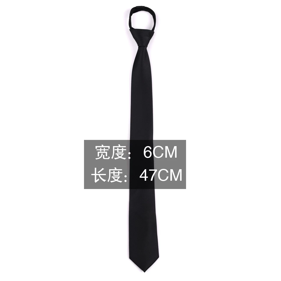 Tie Korean style, universal black, multiple lengths (47/38/30 cm) and width/zip options