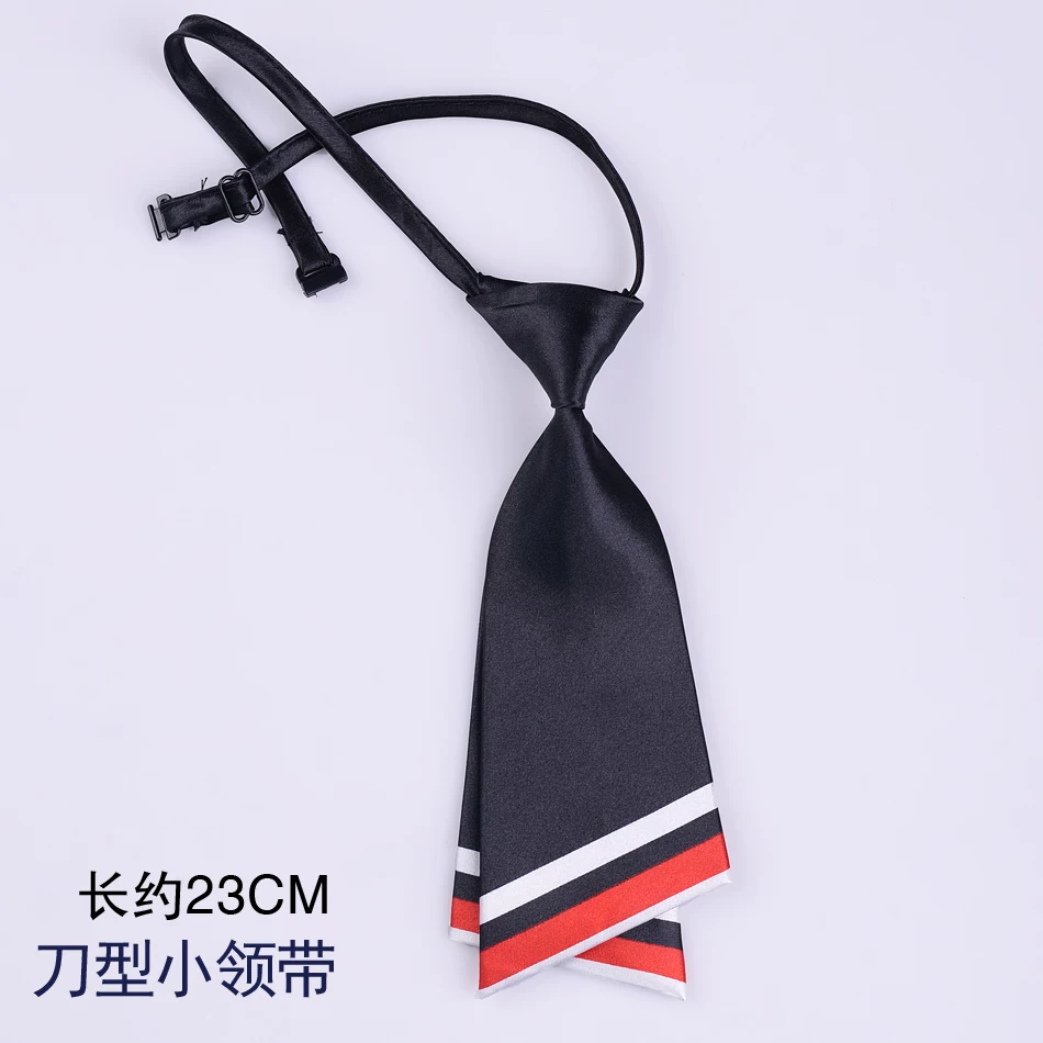 Tie Korean style, universal black, multiple lengths (47/38/30 cm) and width/zip options