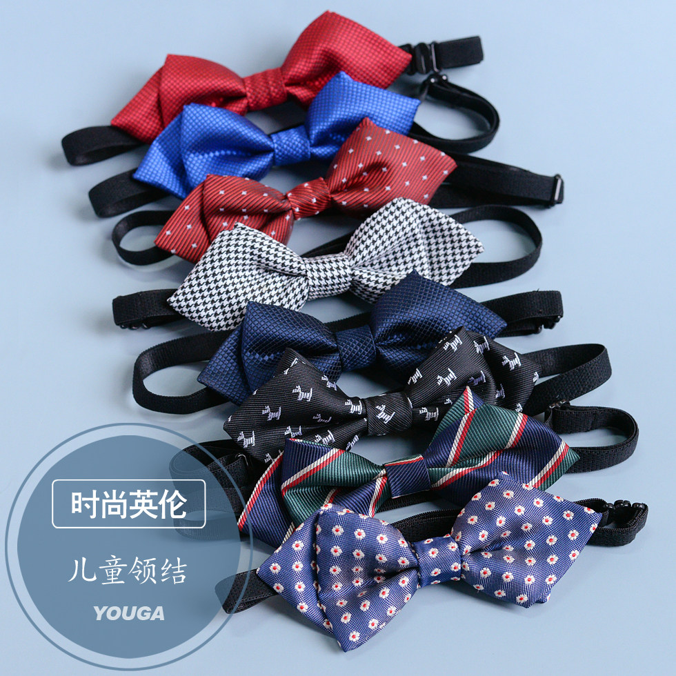 Children Inron leads fashion boy gown accessories baby Butterfly knot performance students perform small collar knot flower boy-Taobao