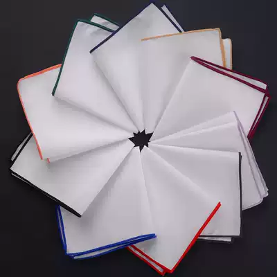 Korean fashion cotton white color side pocket towel business suit accessories handkerchief scarf men and women square chest towel tide