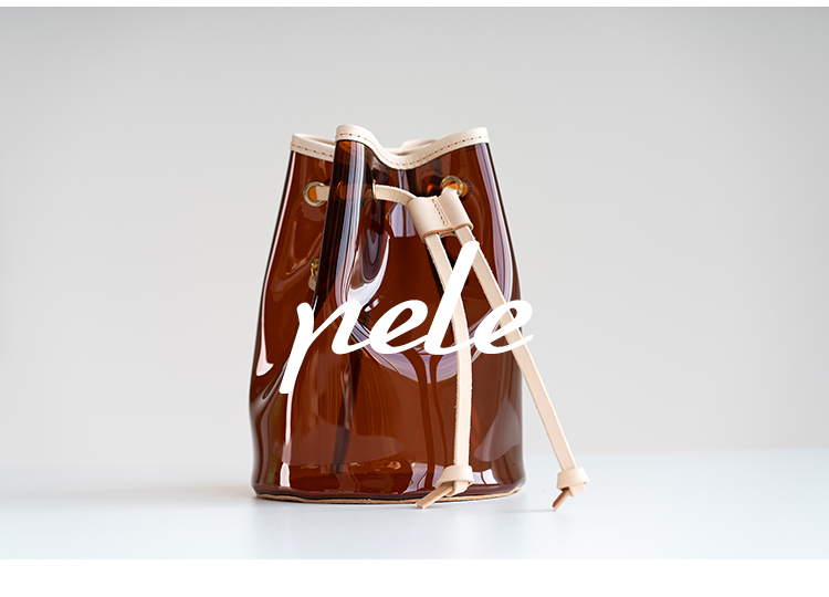 PELE  Italian leather stitching pvc bucket bag transparent bag summer  Water bag - Shop LEVAS Messenger Bags & Sling Bags - Pinkoi