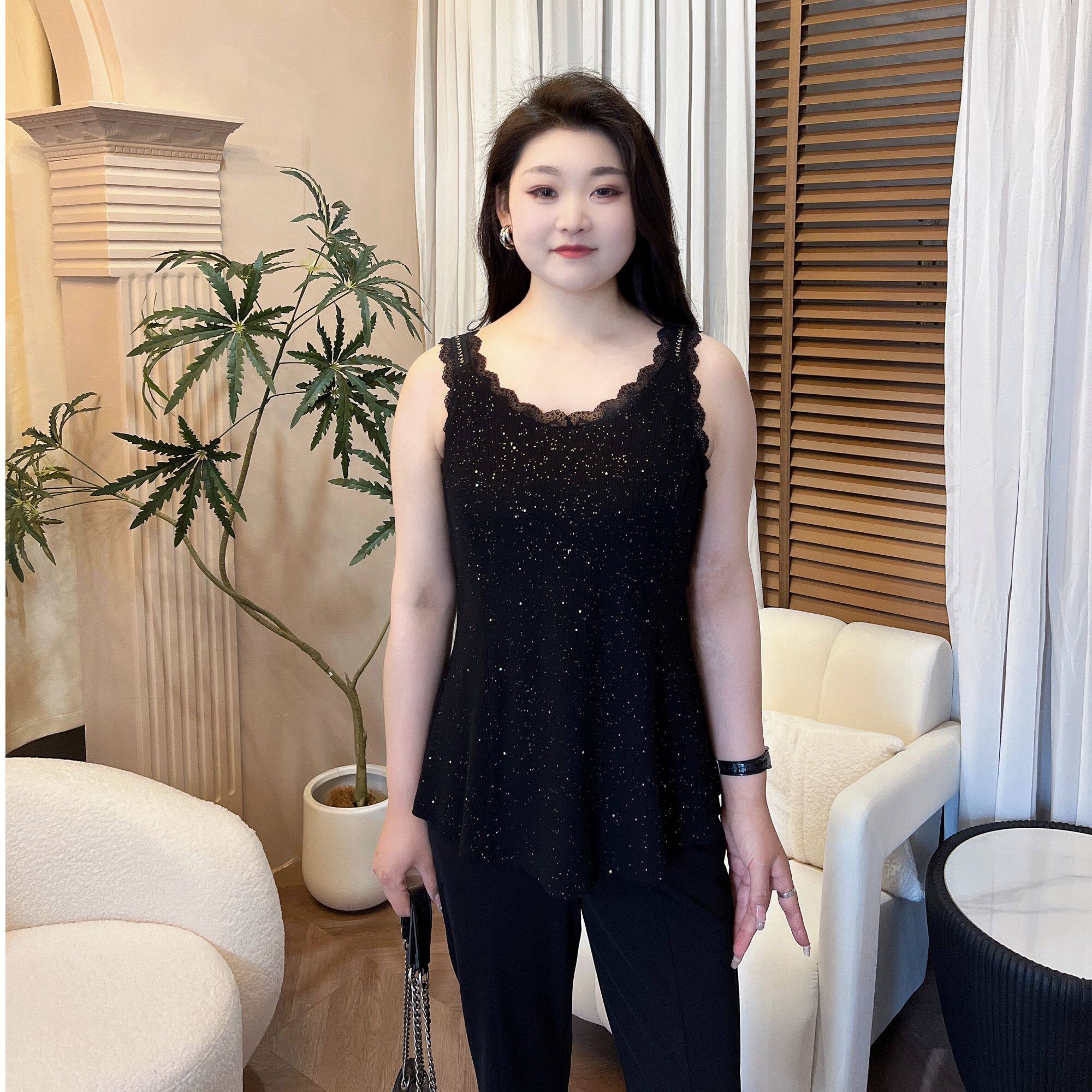 【春款上新】PDM22806春季新款时尚百搭显瘦遮肚子蕾丝吊带大码女