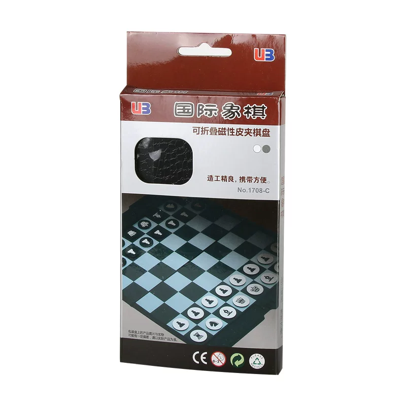 Magnetic foldable small handheld chess from soft rubber