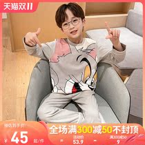Boys pajamas childrens spring and autumn thin cotton long sleeve set in big boy 12 years old little boy cartoon loungewear