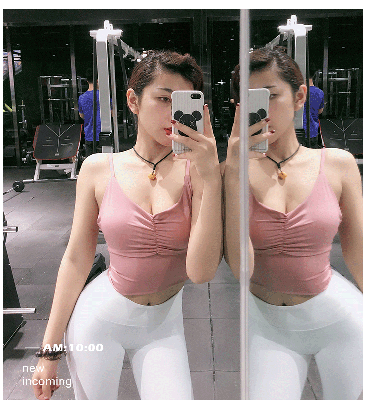 Vẻ đẹp trở lại dây đeo vest phong cách chạy Bra tập hợp đồ lót thể thao nữ cảm giác tập thể dục áo ngực yoga - Đồ lót thể thao áo tập