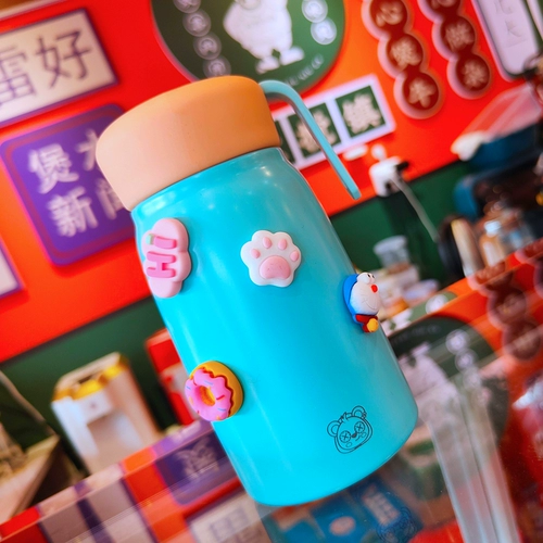 Мультяшный вместительный и большой детский стакан из нержавеющей стали, милый портативный чайник, простой и элегантный дизайн