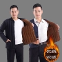 Áo khoác nhung nhung mùa đông trung niên cotton vest ấm áp áo khoác nam thoải mái áo len cotton vest cha vest nam đẹp