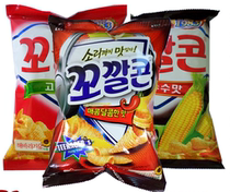  Koreas original imported snacks Lotte Miao crispy horns original roasted corn flavor Slightly spicy honey butter flavor 72g puffed
