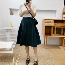 472 solid color wild skirt spring womens new Korean slim and thin womens skirt