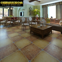 Foshan ceramic tile antique brick 500 round corner tile non-slip floor tile retro brick Mediterranean American living room floor tile