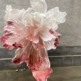 Giant pleated paper flower paper large wedding background display