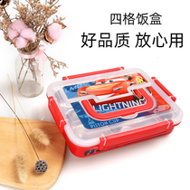 Cartoon 304 stainless steel insulated lunch box Childrens four-grid cute girl heart lunch box student removable separation