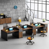 Office desk and chair combination Staff desk Modern simple office furniture Four or six-person staff desk Computer desk screen
