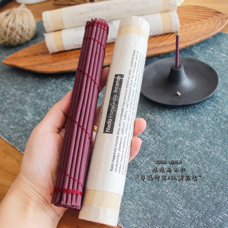 Authentic Bhutanese Nado Bamboo Tube Happiness Incense A-Grade Natural High-Quality Tibetan Home Purification Yoga Incense Calming and Relaxing Incense