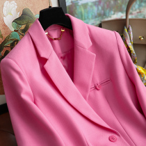 YTM skin-white beauty just depends on her ~ over size High-end Fine Spinning Wool Pink Suit Jacket Woman 1018