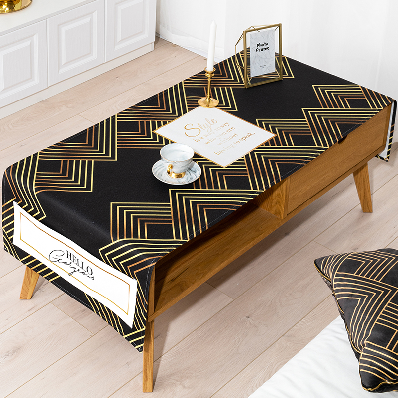 bla gold simple tablecloth nordic tablecloth rectangular tablecloth fabric cotton and linen tablecloth waterproof and oil-proof disposable desk cloth