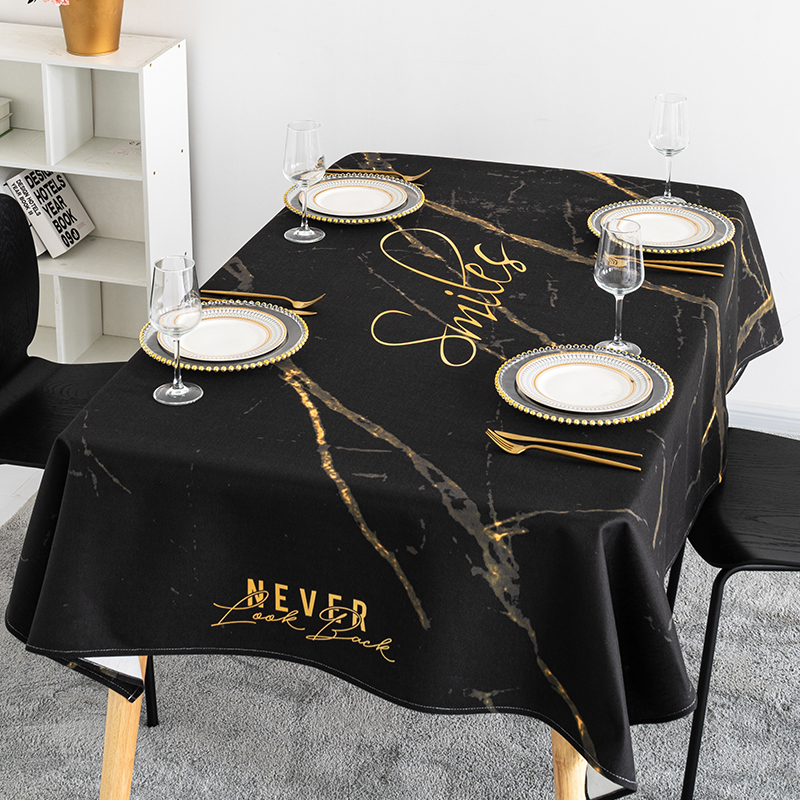 bla gold simple tablecloth nordic tablecloth rectangular tablecloth fabric cotton and linen tablecloth waterproof and oil-proof disposable desk cloth