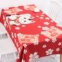 mèo bông khăn trải bàn vải in không thấm nước Lucky hình chữ nhật vải bảng bảng đỏ mạng vải bảng tủ TV cà phê - Khăn trải bàn khan trai ban dep