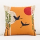 Nhật Bản mẫu vải gấp quạt ukiyo-e của núi Phú Sĩ gió quốc gia sofa bông retro đệm gối đệm - Trở lại đệm / Bolsters gối tựa lưng ghế văn phòng