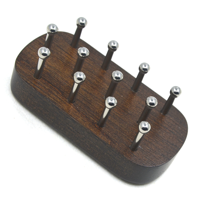 No trace scraping device solid wood 12 nails stainless steel scraping acid meridian brush leg cleansing massage comb black