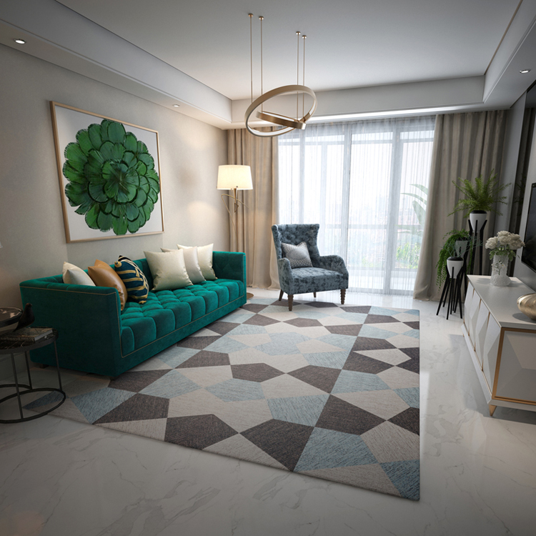 Bắc Âu hiện đại nhỏ gọn phong cách phòng khách sofa bảng thảm hình học giường pad phòng ngủ nhà hình chữ nhật thảm - Thảm tham trai san