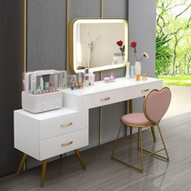 Professional dressing table with lamp shop with Nordic style simple Su makeup table dressing table storage cabinet with mirror light