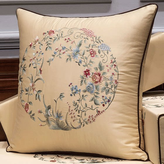 New Chinese style embroidery mahogany sofa pillow cushion 1030 Chinese style Chinese style living room fabric large pillow bay window