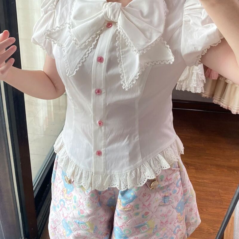 Original Design Lolita Dress Sweet and Cute Bow Shirt for Women