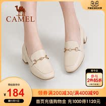 Camel Womens Shoes 2021 Autumn New Joker Casual Loafu Shoes British Style Small Leather Shoes Women