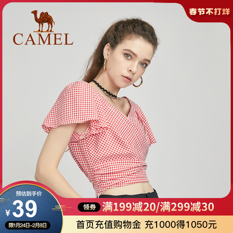 Camel Camel Women's Summer New Short Sleeve Jacket Female Korean Fashion Joker Short