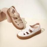 Летние туфли, сандалии, пляжная обувь для отдыха, из натуральной кожи