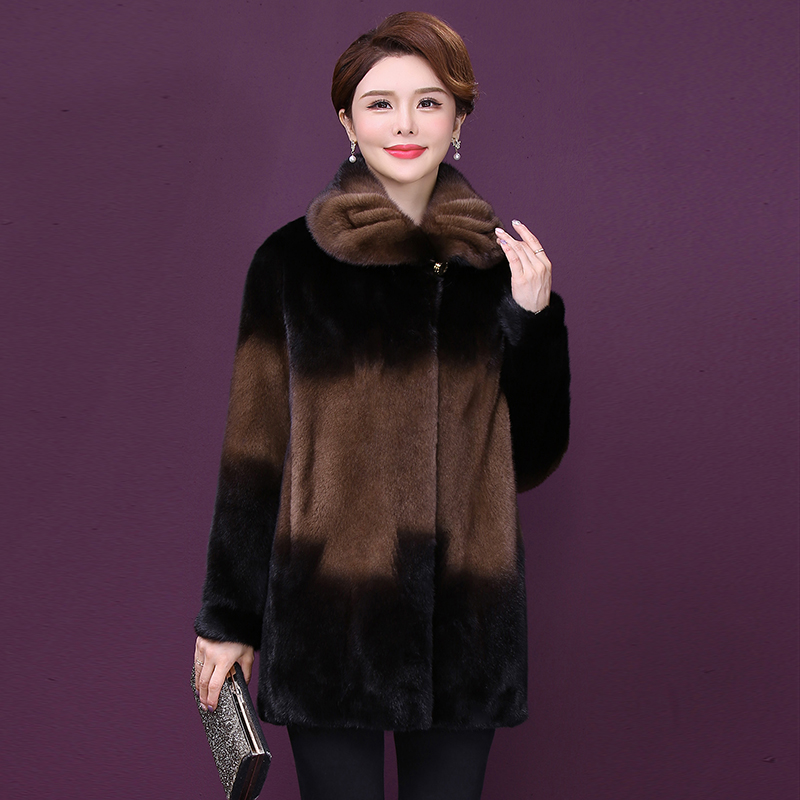 Haining mink whole mink fur coat women's mid-length 2022 new imported mink mid-length winter fashion coat