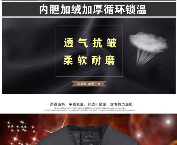 Quần áo cotton nam trung niên và cũ mùa đông dài áo khoác nam cộng với nhung dày áo cardigan nam