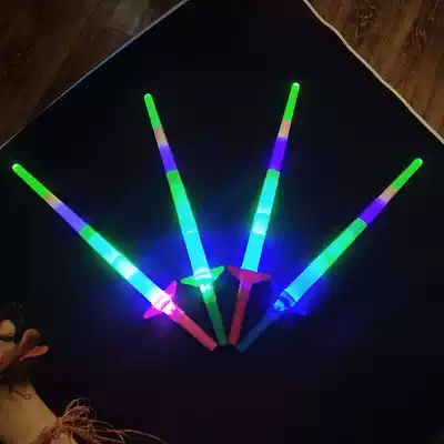 Hot sale Large and large four-section luminous stick shrinkable stick Luminous stick Flash stick Four-section telescopic fluorescent stick