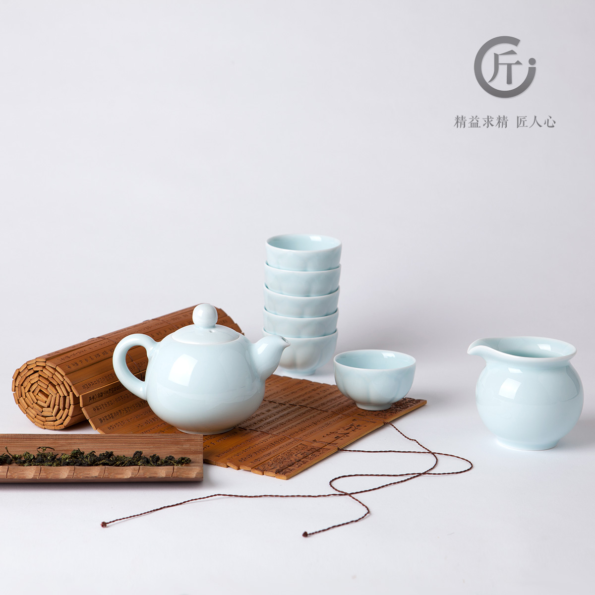 Jingdezhen porcelain old artisan checking pottery kung fu tea set traditional blue white porcelain technology on sale
