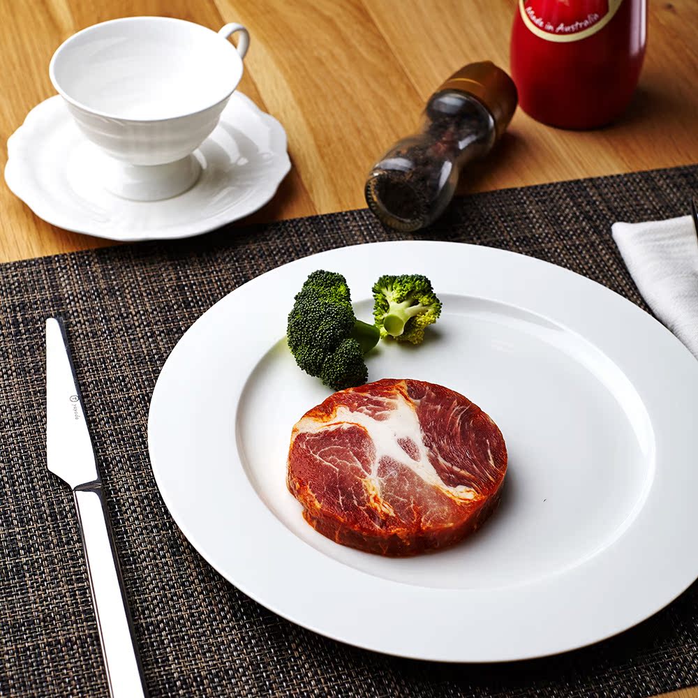 Pure white ipads porcelain of jingdezhen porcelain old artisan 10 inches flat western - style food cold dish plate plate plate round square plate