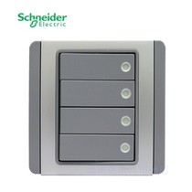 Schneider Metropolitan Silver Ash Switch Socket E3000 (Tail Clear)